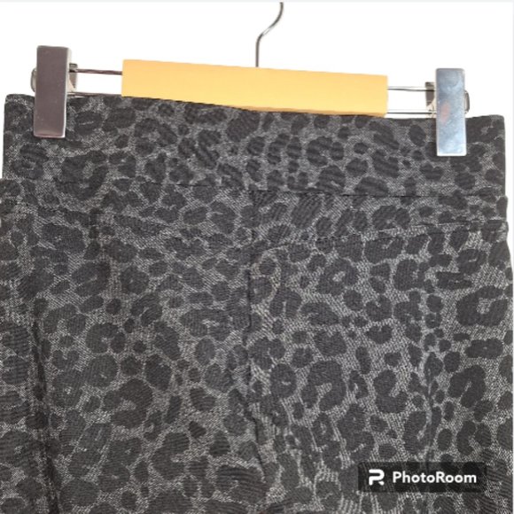 Loft by Ann Taylor Womens Ponte Knit Leggings Black Gray Animal Print Size XS - Picture 4 of 6